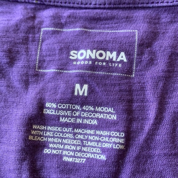 💜NWT women’s purple ombré sleeveless flowy button up shirt by Sonoma💜 - Picture 5 of 7